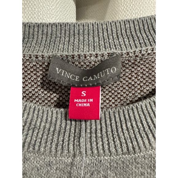 Vince Camuto Womens Football Intarsia Knit Sweater Gray Cotton SV7755200 Small - Picture 2 of 4